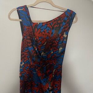 Reiss Open back  Dress in Red and Blue